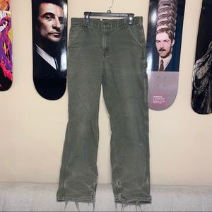 Vintage 90s Distressed Dark Green Carhartt Pants